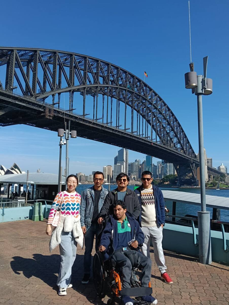 Enable Hub participants and support workers by Sydney Harbour Bridge